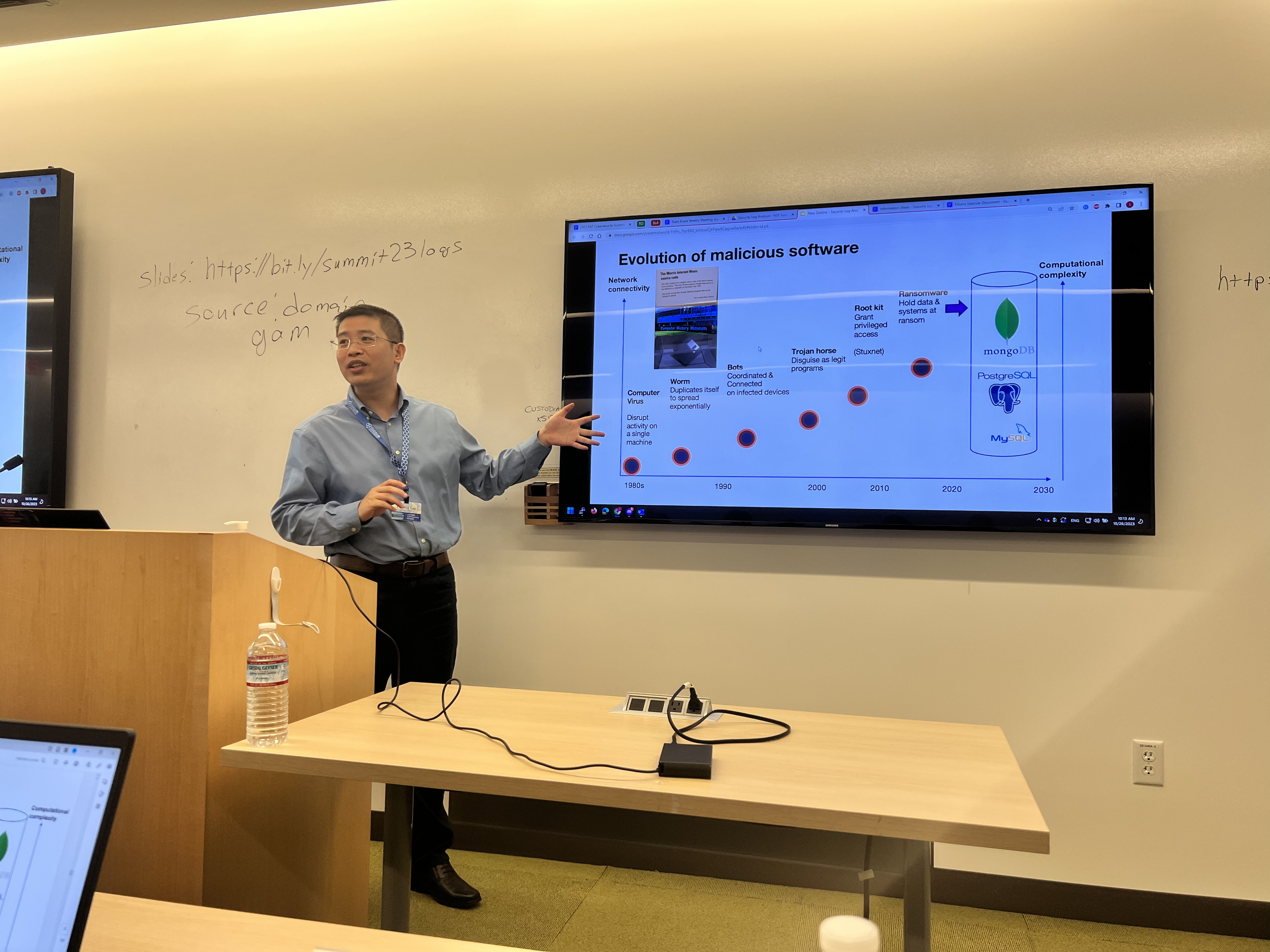 Phuong Cao giving tutorial on security log analysis at Berkeley Lab