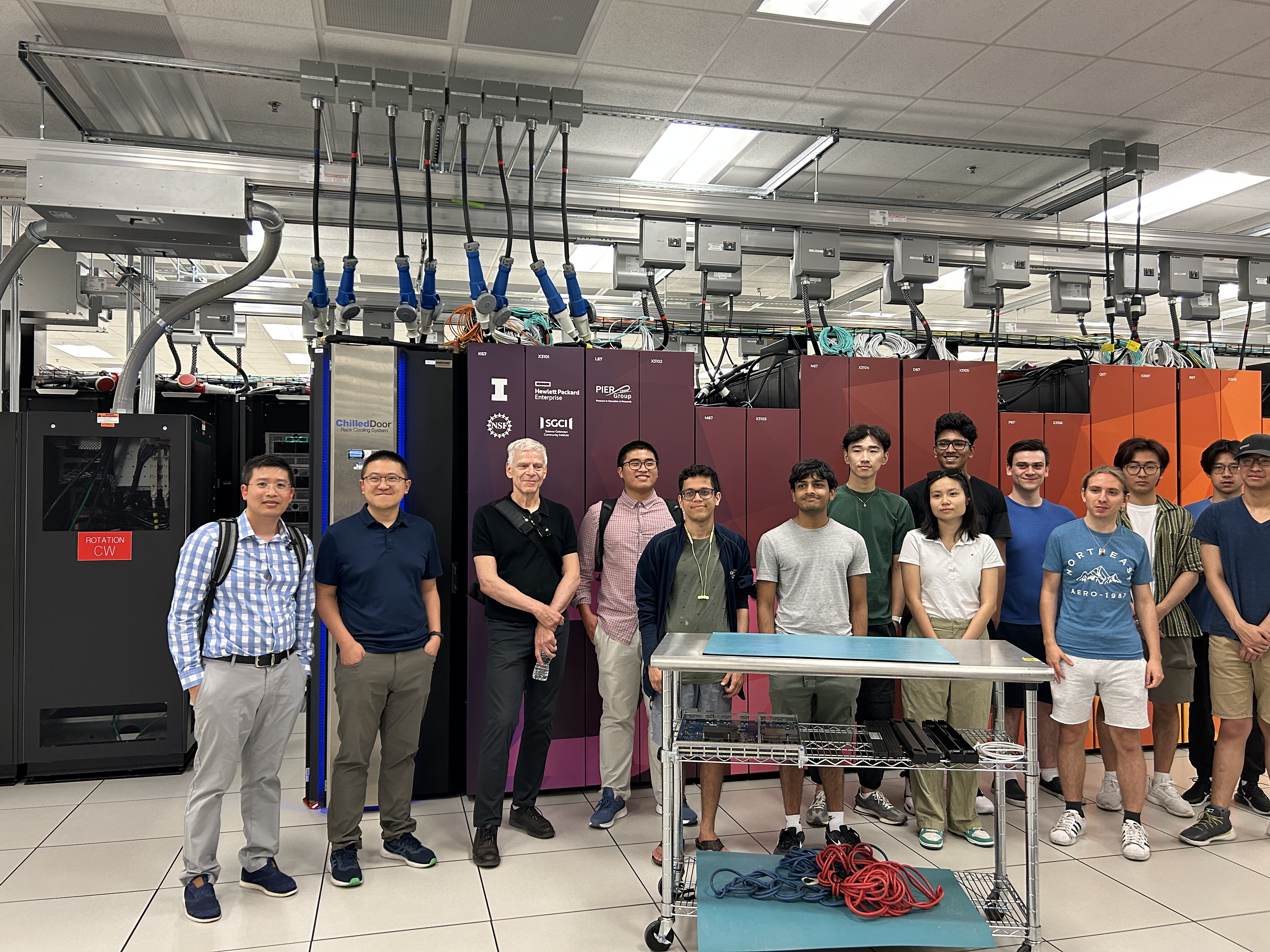 Phuong Cao giving a tour of Delta.AI supercomputer at the National Petascale Computing Facility