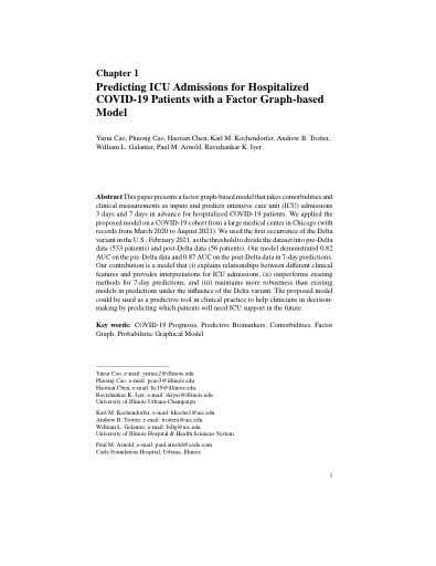 Predicting ICU Admissions for Hospitalized COVID-19 Patients with a Factor Graph-based Model