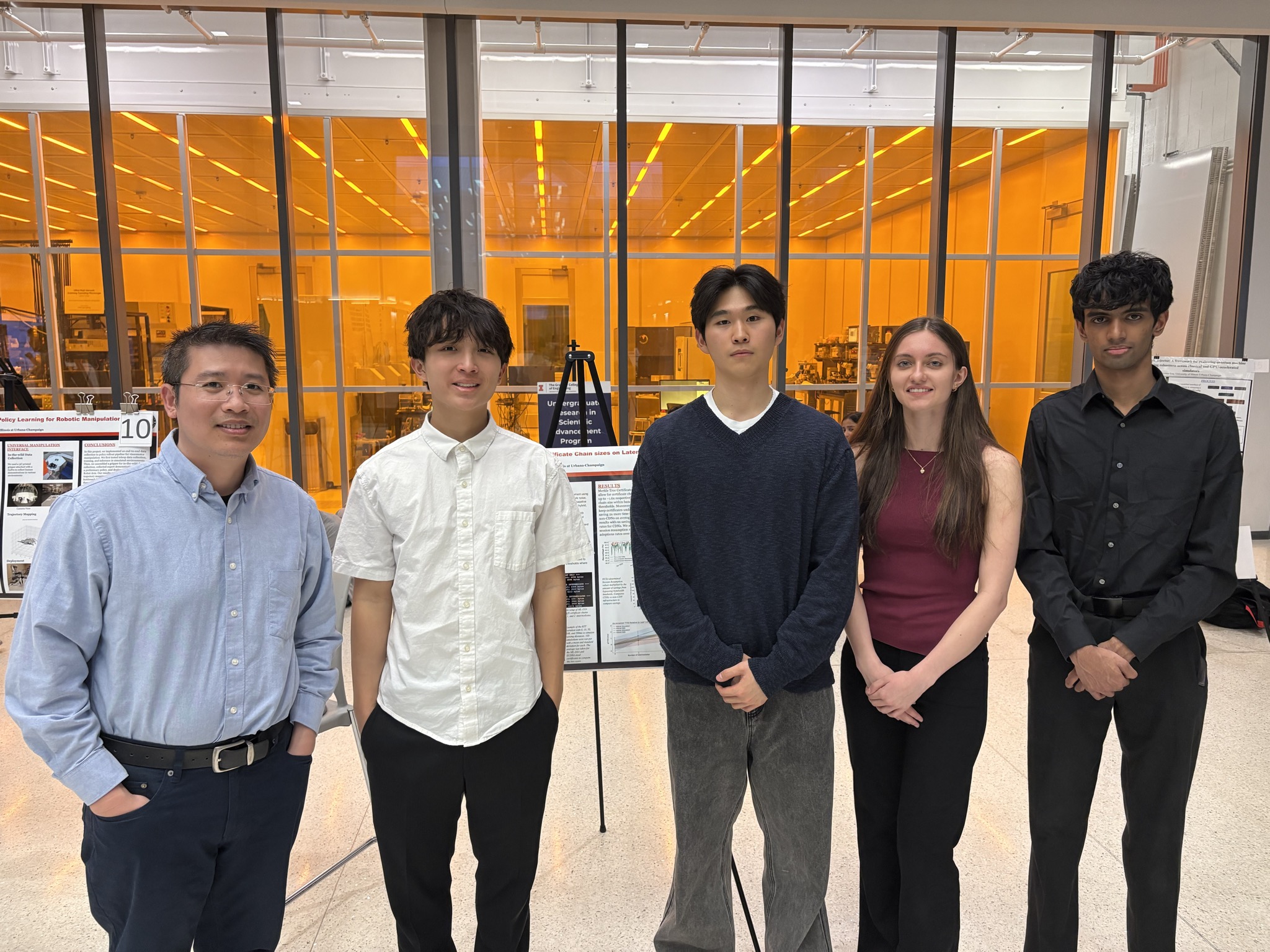Dr. Cao and ECE Undergraduate Students at URSA Poster Session Spring 2026